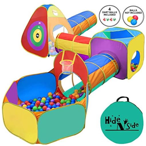 Gift for Toddler Boys & Girls, Ball Pit, Play Tent and Tunnels for Kids, Best Birthday Gift for 3 4 5 Year Old Pop Up…