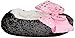 JoJo Siwa Girls' Big Slipper Socks, Black Pink Sequin Bow, M/L-Fits Shoe Size 13-4