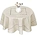 GRELUCGO Handmade Double Hemstitch Natural Tablecloth, Round 72 Inch