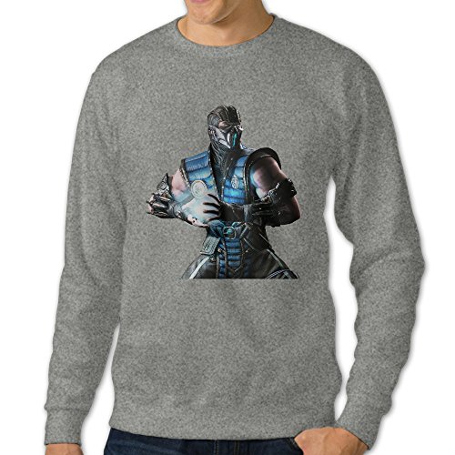 ReBorn Men's Pullover Mortal Of Kombat Long Sleeve Shirt Crew Neck Sweatshirt Ash 3X