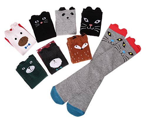 Color City Girls Socks Knee High Stockings Cartoon Animal Warm Cotton Socks Assorted 8 Colors - Thumbnail 5
