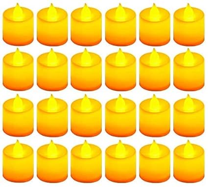 KERWA Made in India (Pack of 24) Battery Operated LED Candle || Candle Light || Wall Lighting Decoration || Diwali Decoration Light || Tealight Diya Decorative Lights for Home
