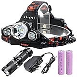 Rockbirds H3 5000Lumen Waterproof LED Headlamp Headlight Bright Head Flashlight 3 Cree Xm-l T6 4 Modes