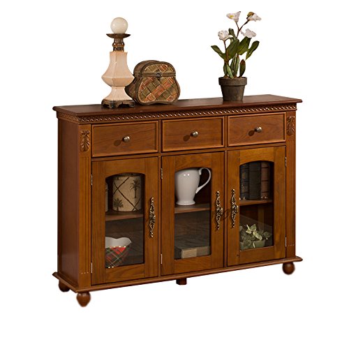 Купить Kings Brand Furniture Wood with Glass Doors Console Sideboard