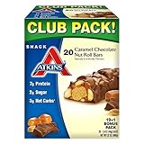 Atkins Snack Caramel Chocolate Nut Roll Pack (20 Bars)
