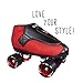 VNLA Junior Code Red Jam Skates for Men and Women - Indoor Unisex Roller Skates for Tricks and Jam Skating- Red/Black