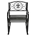 Topeakmart Porch Rocking Chair Sturdy Patio Metal Porch Rocker Porch Seat Deck Outdoor Backyard Patio Bench Bronze