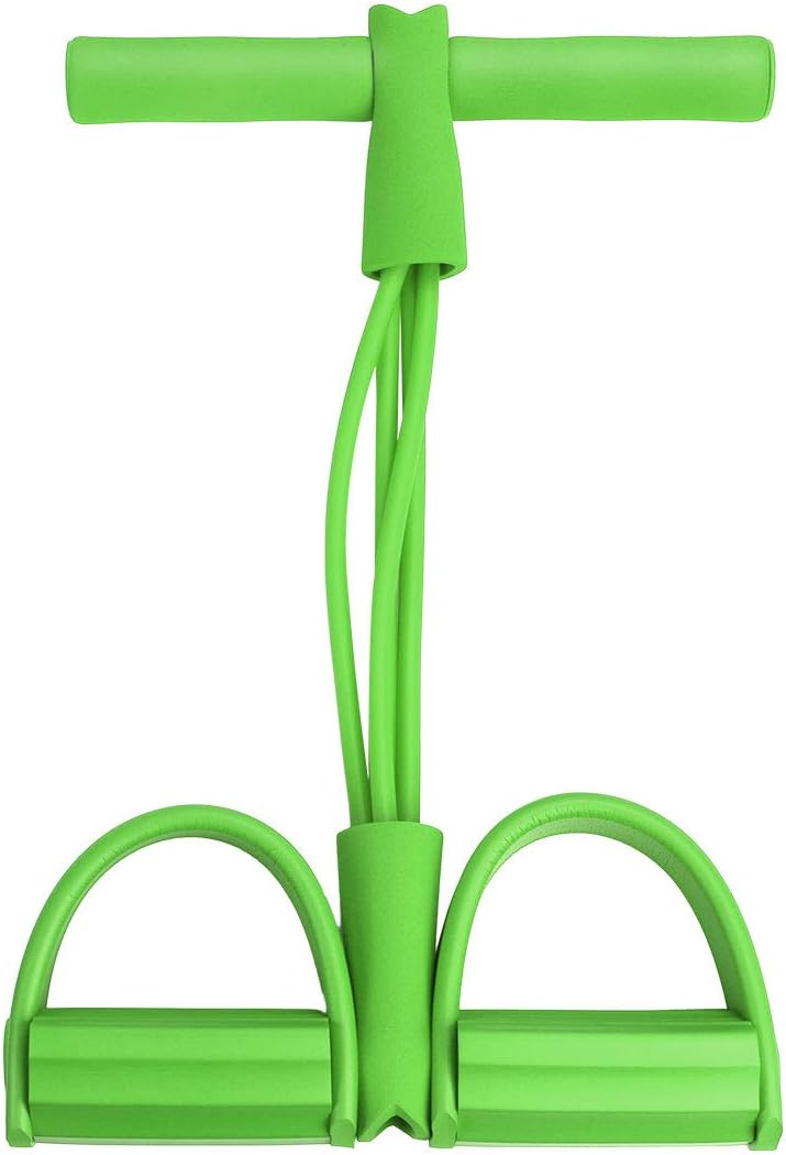HostStyleZ Pedal Resistance Band, 4-Tube Natural Latex Sit-up Bodybuilding Expander, Elastic Pull Rope Fitness Equipment, for Abdomen, Waist, Arm, Yoga Stretching Slimming Training
