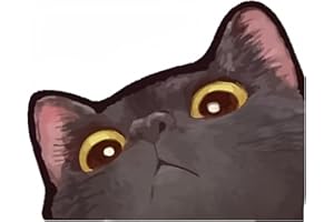 MAKTEM Cute Anime Cat Car Sticker, Peeking Animal Decals for Bumper Rear Window Mirror, Kawaii Cat Vinyl Decal for Vehicle, Vehicle Graphic Automotive Decals Cute Anime (Black Cat)