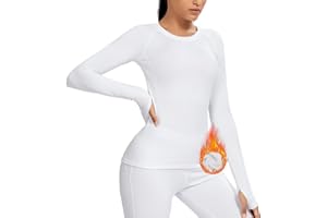 Witkey Womens Thermal Shirts Cold Weather Fleece Lined Base Layer Top Long Sleeve Warm Slim Fit Undershirt Quick Dry