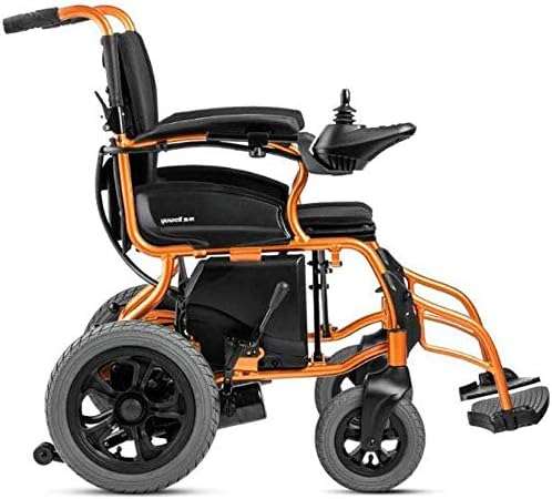 TYZXR Child Lightweight Dual Function Foldable Power Wheelchair with Flip-Back Desk-Length Arms and Elevating Leg Rests for Extra Comfort (Electric Motorised Wheelchair)