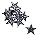 HOUSWEETY 10pcs Black Star Embroidered Iron On/Sew On Badge Applique Patch