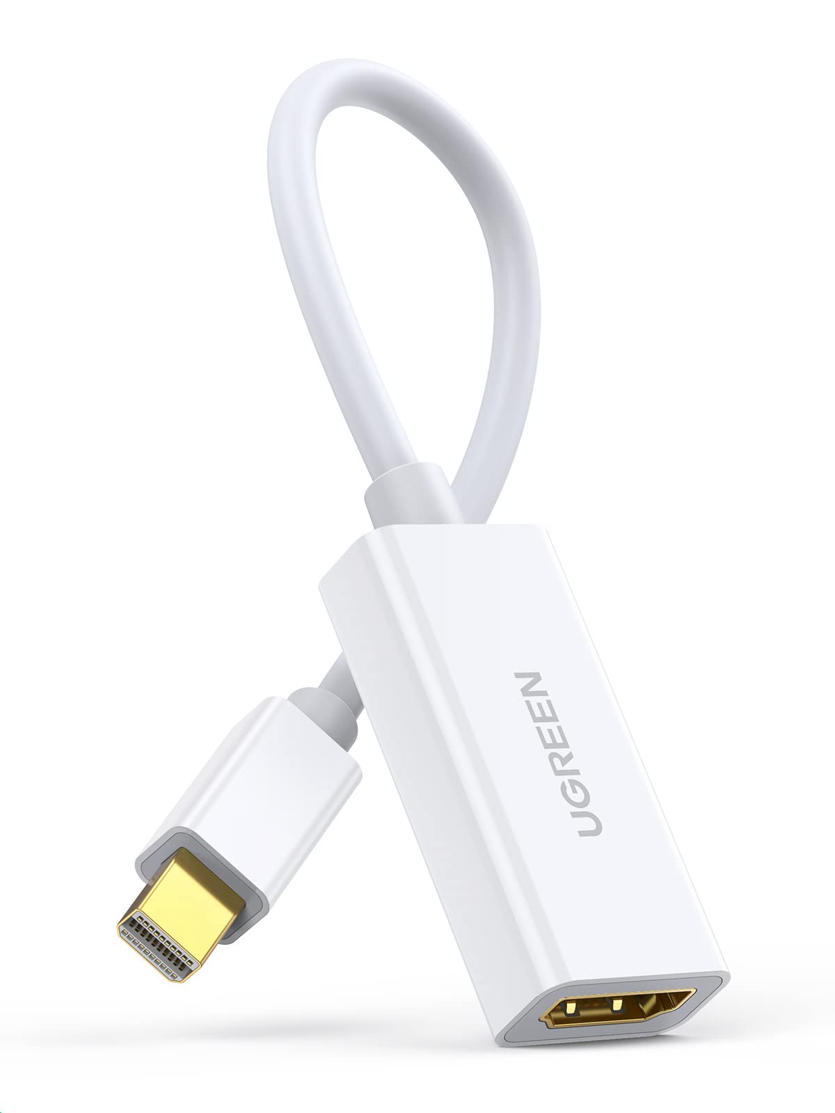 UGREEN Mini Displayport to HDMI Adapter Mini DP Male to HDMI Female Converter 1080P for Macbook Air, Macbook Pro, iMac, Macbook Air, Mac Mini, Lenovo Thinkpad etc White