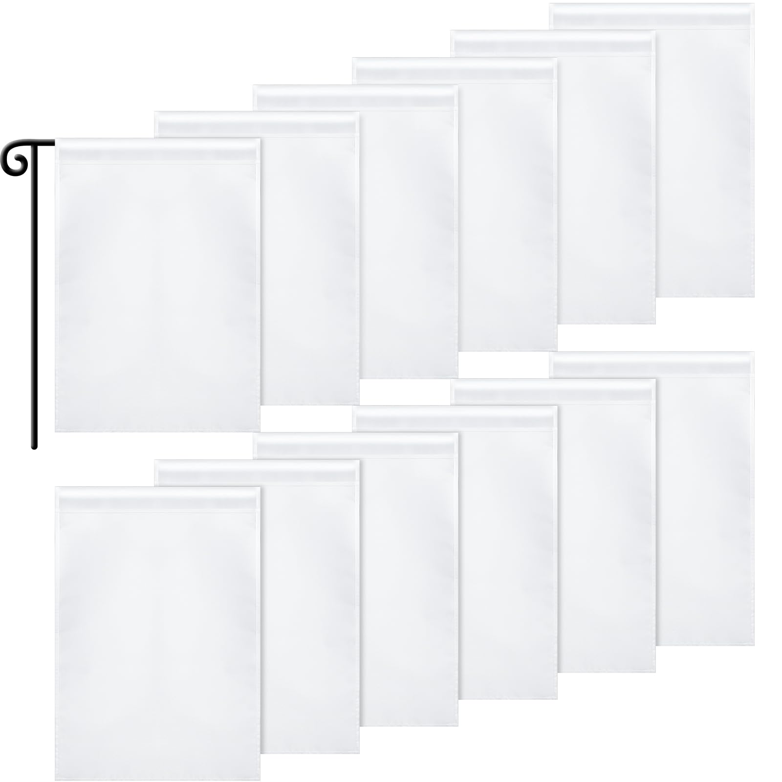 Blank Garden Flag DIY Lawn Garden Flags Polyester Banners Flag for Indoor Outdoor Courtyard Decoration, 11.8 x 17.7 Inches (12)