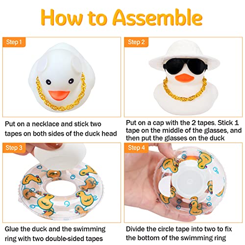 wonuu Pink Car Accessories Rubber Ducks Dashboard Decorations Rubber