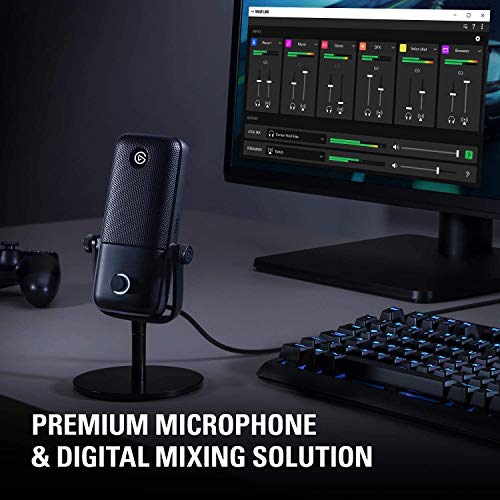 Elgato-Wave1-Premium-USB-Condenser-Microphone-and-Digital-Mixing-Solution-Anti-Clipping-Technology-TactileMute-Streaming-and-Podcasting