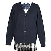 jinghuiyue Women's Cardigan School Uniform Sweater V Neck Button Down Knit Cardigans Coat with Pockets