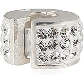 Clip Stopper Charms 925 Sterling Silver Clip Lock Stoppers Beads Crystal Charm for DIY Charms Bracelets (M)