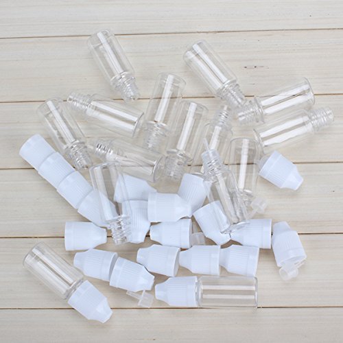 50PCS 10ml Transparent Empty Squeezable Lab Solvents Liquid Dropper Bottles