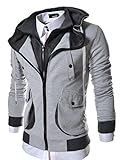 LCJ10 TheLees Mens Casual Slim Fit Hoodies Cotton Long sleeve solid Jacket