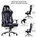 VON RACER Big and Tall 400lb Memory Foam Gaming Chair-Adjustable Tilt, Angle and 3D Arms Ergonomic High-Back Leather Racing Executive Computer Desk Office Metal Base (Gray)