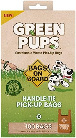 Green Pups Sustainable Dog Waste Pickup Bags, Multiple Sizes and Counts