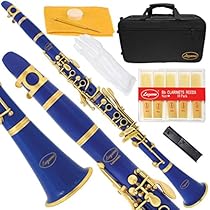 160-BU-N - ROYAL BLUE/LACQUER Keys Bb B flat Clarinet Lazarro+11 Reeds,Case,Care Kit~24 COLORS Available,CLICK on LISTING to SEE All Colors
