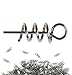 Hyamass 200pcs Metal Spring Pin Twist Lock Outdoor Fishing Crank Hook Centering Pin for Soft Lure Bait Worm Crank