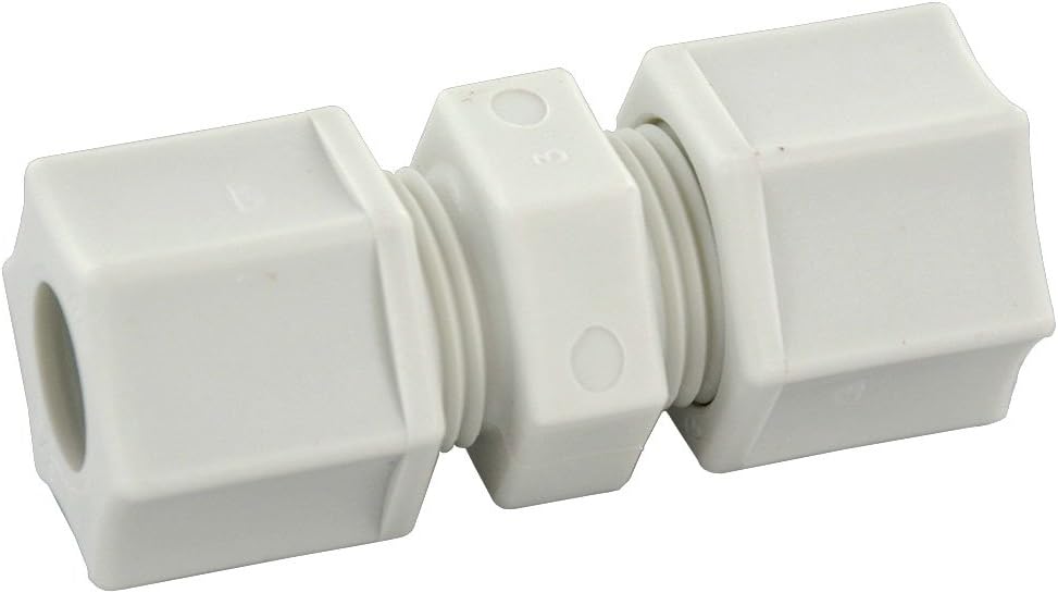 1/4inch OD Tube Jaco Polypropylene Union Tube Fitting