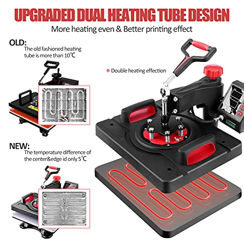 Heat Press 8 in 1, Pro Heat Transfer Machine 12"X15", Digital 360