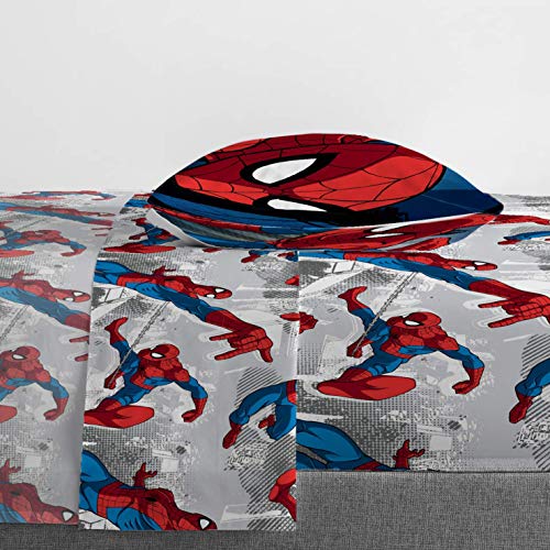 Marvel Spiderman Burst 4 Piece Twin Bed Set Includes Reversible