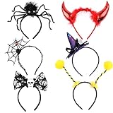 U-Goforst Halloween Party Favors - 6 Halloween Headbands Holiday Party Fancy Hats Photo Prop Cosplay Witch Antenna Devil Headband