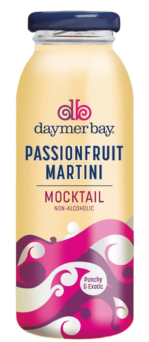 Daymer Bay Non-Alcoholic Passionfruit Martini Mocktail, Mocktail with High Fruit Concentrate & Premium Ingredients, 12 x 250ml