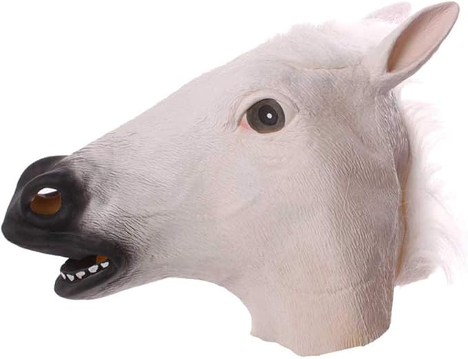 Halloween Horse Head Mask, Funny Latex Animal Headgear, Suitable for