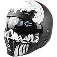 Woljay Open Face Full face Helmet Motorcycle Modular Helmets for Unisex-Adult Street Bike Cruiser Scooter DOT Approved