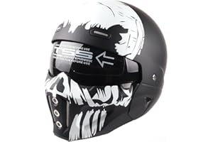 Woljay Open Face Full face Helmet Motorcycle Modular Helmets for Unisex-Adult Street Bike Cruiser Scooter DOT Approved