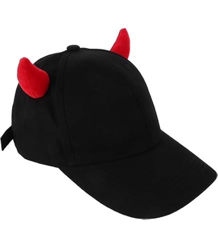 Thenice Women's Devil Ox Horn Hat Baseball Cap (Black) at Amazon