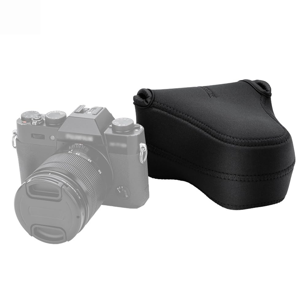 JJC OC-F2BK Neoprene Camera Case Pouch for Fujifilm X-M5 & X-T50 with XC15-45mmF3.5-5.6 OIS PZ Lens and Other Camera with Lens Up to 127 x 85 x 130mm (5.0 x 3.3 x 5.1”) - Black