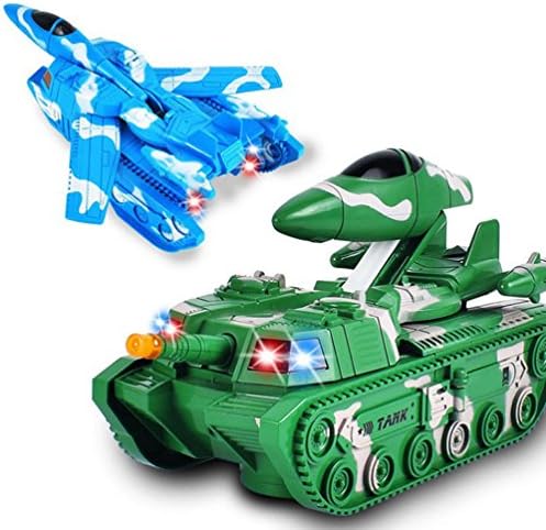 Transforming Toys Tank Transformer Change into Helicopter with Lights Simulation of Sound Best Electric Changeable Gift Toys for Kids/Friends by Latburg(Color random shipping)
