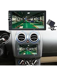CACA   Receptor estéreo para coche con pantalla táctil digital de 7 pulgadas, doble Din Bluetooth en el salpicadero, FM USB Mando a distancia inalámbrico