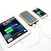 QueenAcc 15000mAh Solar Charger, Solar Power Bank with LED Flashlight Portable Charger, Backup Solar Power Pack, Dual USB Port Solar Battery Charger for Smart phones and Other USB Devices(yellow)