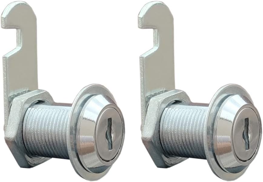 VictorsHome Cam Lock for Cabinet Drawer - 1-1/8 Inch (30mm) Cylinder Length, Fits for 7/8 Inch Max. Panel Thickness, Chrome Finish, Keyed Alike, 2 Pack
