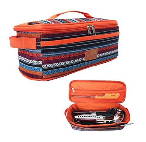 Claudeek Kitchen Tool Case Camping Cooking Set Camp Cookware Organizer Travel Picnic Outdoor Storage