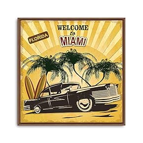 Framed Canvas Wall Art for Living Room, Bedroom Vintage Garage Canvas Prints for Home Decoration Ready to Hanging - 16x16 inches