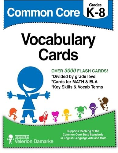 Common Core Vocabulary Cards Black White Version K 8 Common Core Workbooks Damarke Velerion Frinkle Andrew 9781500674991 Amazon Com Books