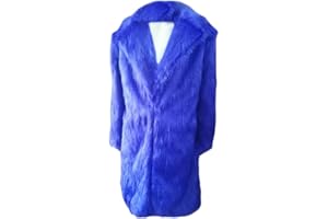 Colf Men's Winter Long Sleeve Turn Collar Faux Fur Coat Outwear Long Parka Jacket Overcoat