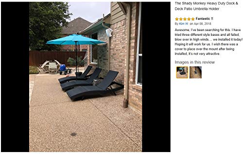 The Shady Monkey Adjustable Deck Mount Patio Umbrella Holder Umbrella Stands Bases Patio Lawn Garden