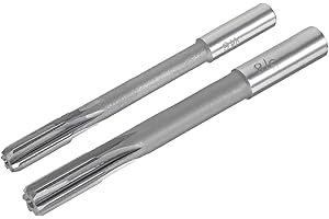uxcell Chucking Reamer, 5/16" 3/8" H8 6 Straight Flutes High Speed Steel Lathe Machine Reamer Round Shank Milling Cutting Too