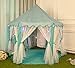Blue Hexagon Play Castle Indoor Kids Play Tent Outdoor Boys & Girls Playhouse with 23ft LED Star String Lights,55