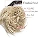 Tousled Updo Ponytail Hair Extensions Fluffy Messy Wavy Ponytails Bun Scrunchies Hairpiece Human Made 100% Real Natural Premium Synthetic Hair for Women Lady ash blonde/bleach blonde